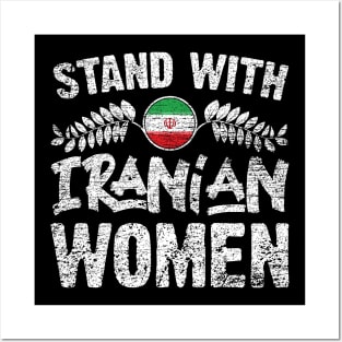 Stand with Iranian women grungy version Posters and Art